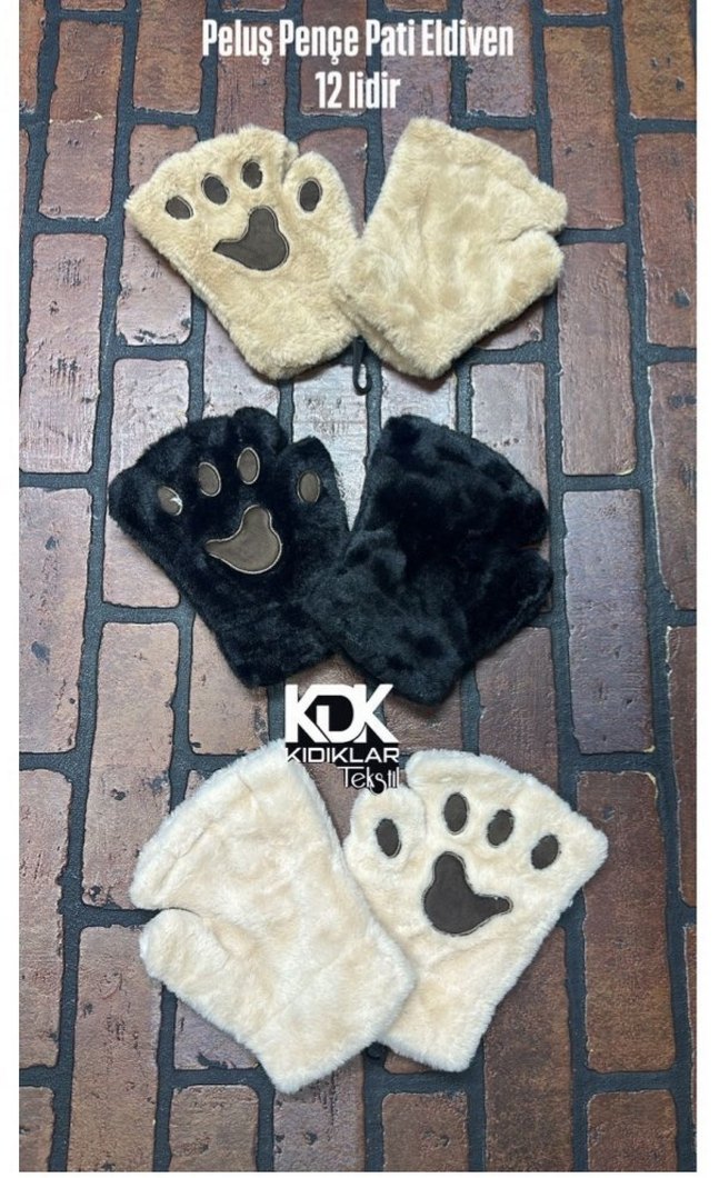 Peluş Patili Eldiven - Görsel 3