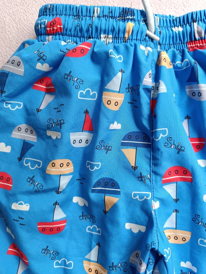 Mavi Baskılı Erkek Çocuk Deniz Şortu - Görsel 3