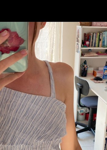 tek omuz beyaz bebemavisi çizgili bulüz - Görsel 2