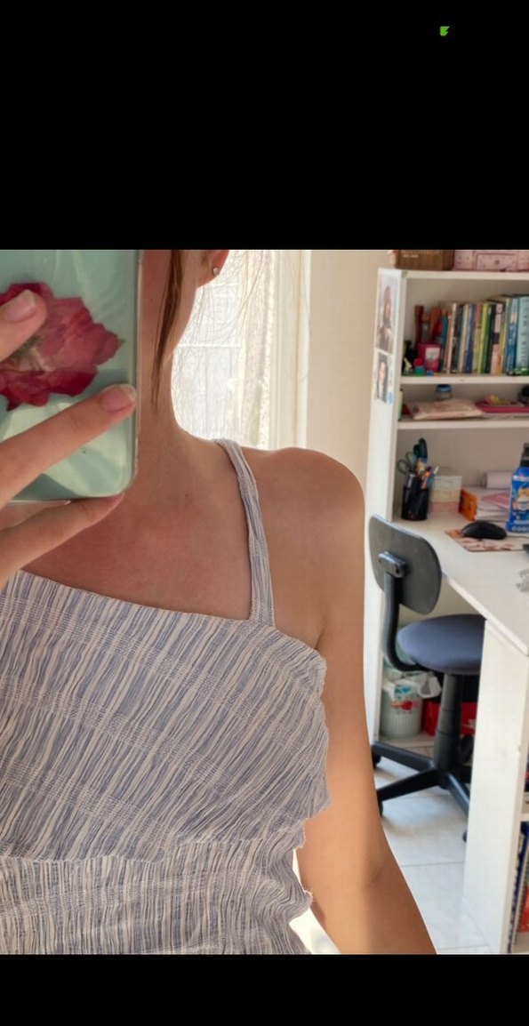 tek omuz beyaz bebemavisi çizgili bulüz - Görsel 2