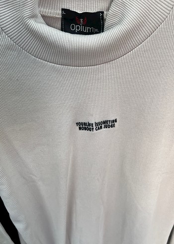 Beyaz Pamuklu Uzun Kollu Kadın Sweatshirt - Görsel 2