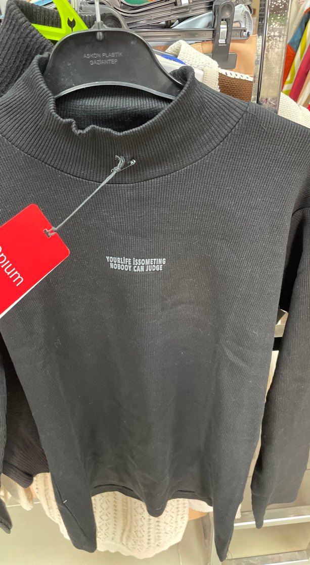 Opium Siyah Uzun Kollu erkek triko - Görsel 2