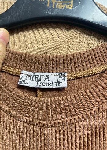 Kahverengi Triko Uzun Kollu Elbise - Görsel 3