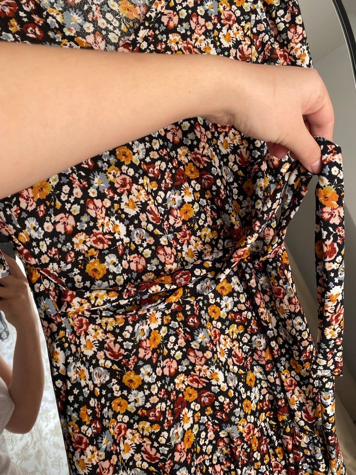 Çiçek Desenli Bohem Midi Elbise - Görsel 5