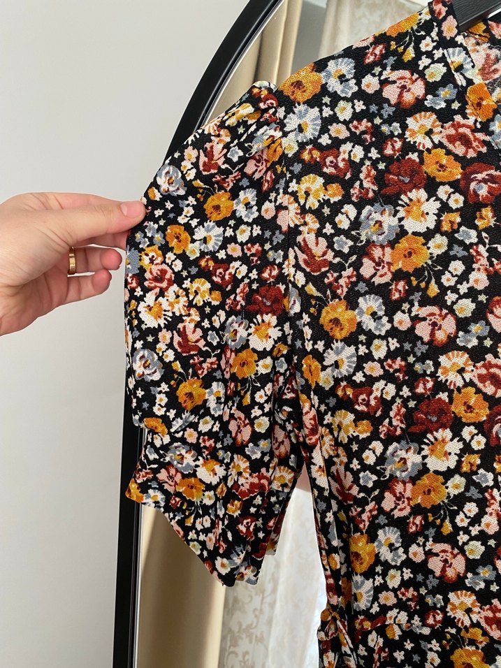 Çiçek Desenli Bohem Midi Elbise - Görsel 4