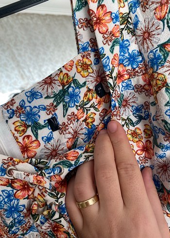 Çiçek Desenli Midi Bohem Elbise - Görsel 5