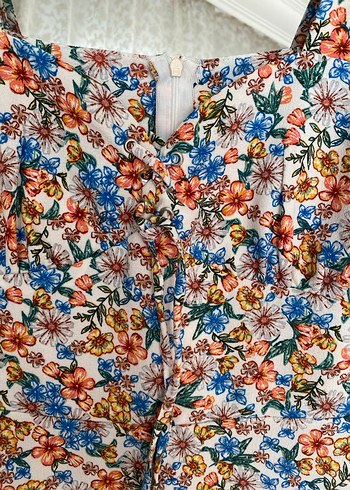 Çiçek Desenli Midi Bohem Elbise - Görsel 2