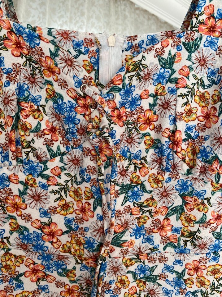 Çiçek Desenli Midi Bohem Elbise - Görsel 2
