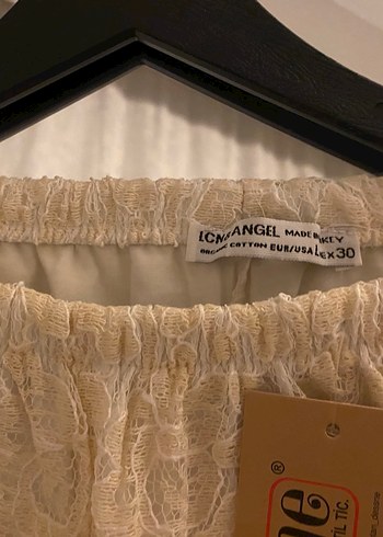 Dantelli Beyaz Bohem Mini Şort - Görsel 3