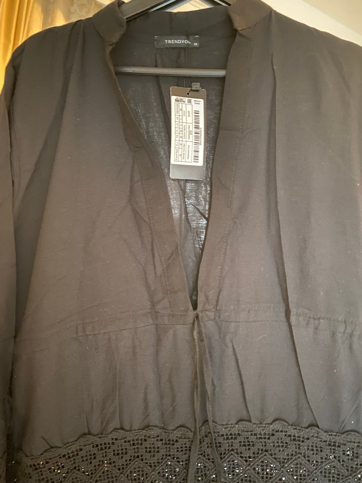 Düğmeli Siyah Bohem Hamile Bluzu - Görsel 2