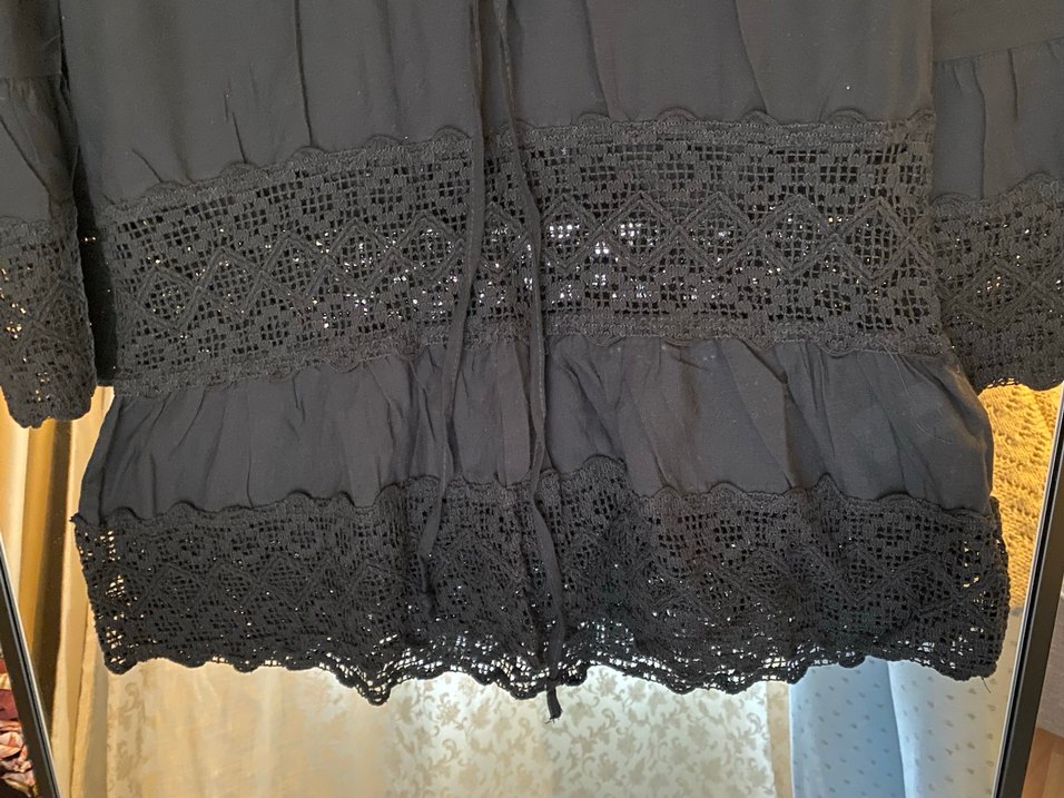 Düğmeli Siyah Bohem Hamile Bluzu - Görsel 3