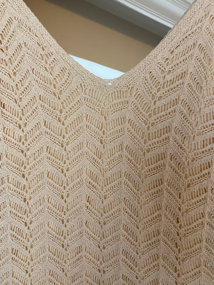 Beyaz Örgü Bohem Uzun Elbise - Görsel 4