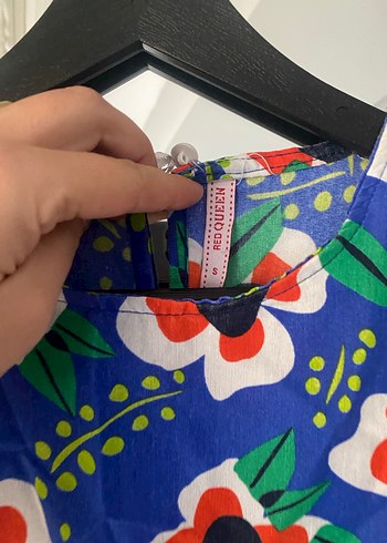 Çiçek Desenli Renkli Kız Elbisesi - Görsel 4