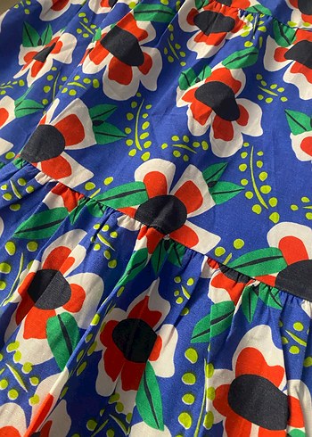 Çiçek Desenli Renkli Kız Elbisesi - Görsel 5