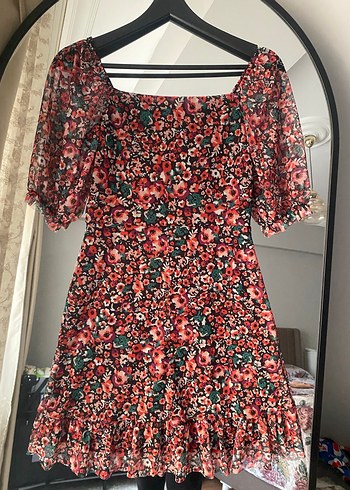 Çiçek Desenli Midi Bohem Elbise - Görsel 5