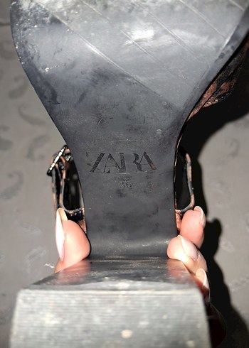 Zara Leopar Desenli Topuklu Ayakkabı - Görsel 4