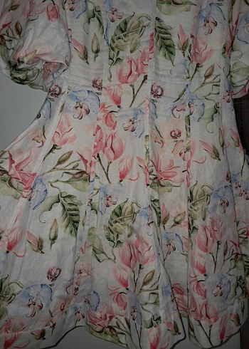 Aisa Pembe Çiçekli Mini Elbise - Görsel 2