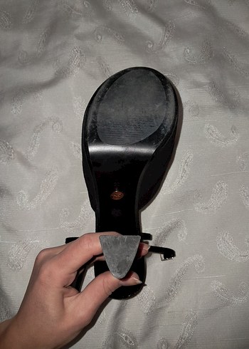 Zara Siyah Süet Platform Topuklu Ayakkabı - Görsel 4