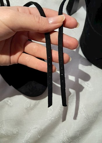 Zara Siyah Süet Platform Topuklu Ayakkabı - Görsel 9