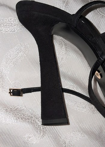 Zara Siyah Süet Platform Topuklu Ayakkabı - Görsel 12