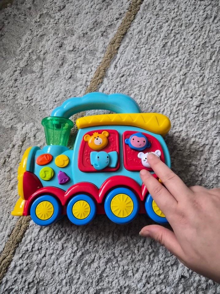 Renkli Hayvan Figürlü İti-Çekli Tren Oyuncağı - Görsel 3