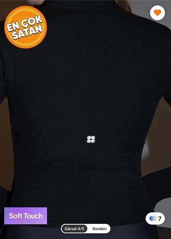 Kadın Siyah Mini Fitilli Uzun Kollu parmak geçirmeli sweatshirt - Görsel 2