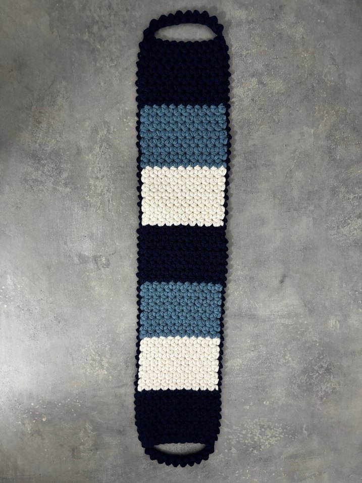 Mavi Gri Örgü banyo lifi - Görsel 2