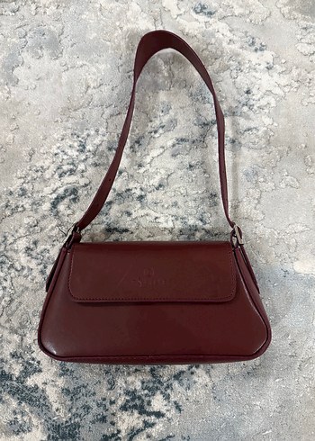 Bordo Parlak Deri Kadın Çanta - Görsel 2