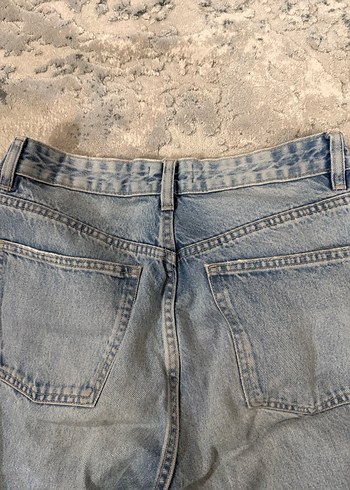 Kadın Gri Mavi Bol Kesim Midi Denim Pantolon - Görsel 3