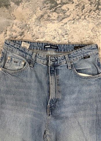 Kadın Mavi Bol Kesim Midi Jean - Görsel 2