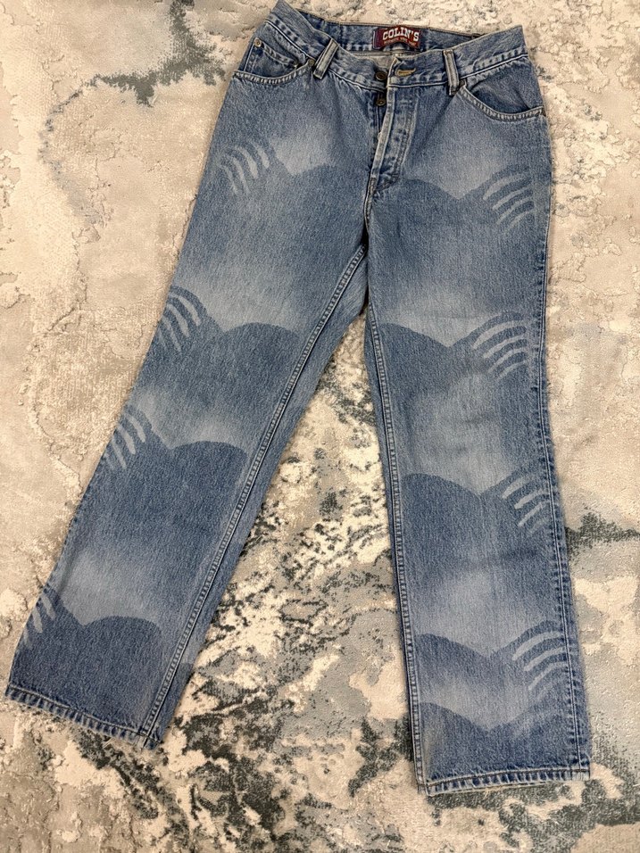 Gri Mavi Düğmeli Kadın Denim Pantolon - Görsel 3
