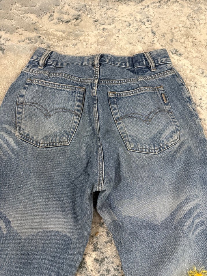 Gri Mavi Düğmeli Kadın Denim Pantolon - Görsel 4