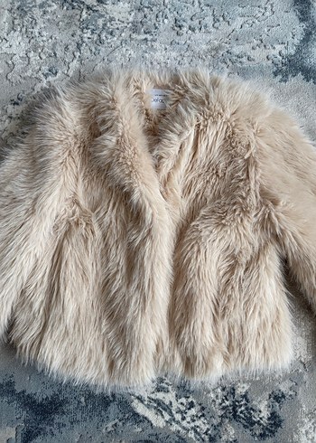 Bej Kadın Suni Kürk Ceket - Görsel 2