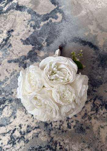 Dantel Detaylı Beyaz Bohem Gelin Buketi - Görsel 2