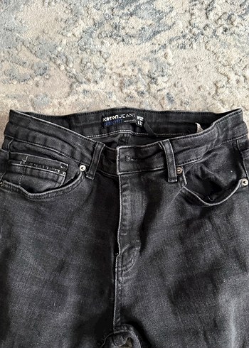 Gri Kadın Denim Dar Kesim Midi Jean - Görsel 3