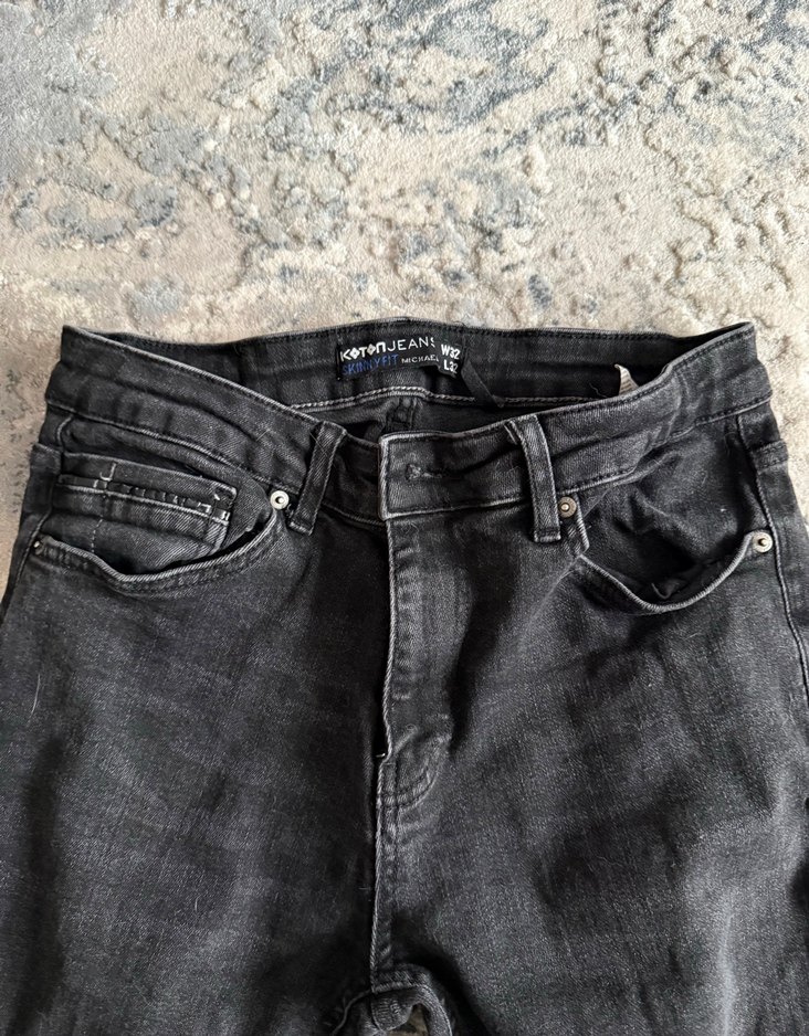 Gri Kadın Denim Dar Kesim Midi Jean - Görsel 3