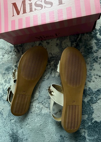 Miss F Beyaz Deri Platform Topuklu Sandalet - Görsel 3