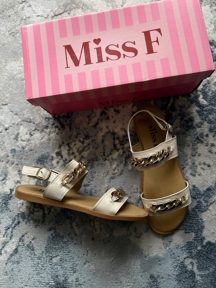 Miss F Beyaz Deri Platform Topuklu Sandalet - Görsel 2