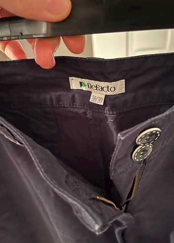 Kadın Siyah Keten Kemerli Bermuda Şort - Görsel 2