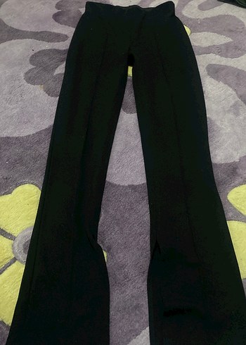 Siyah Kadın Spor Kumaş Pantolon - Görsel 2