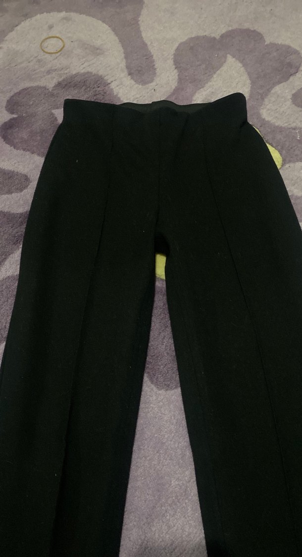 Siyah Kadın Spor Kumaş Pantolon - Görsel 3