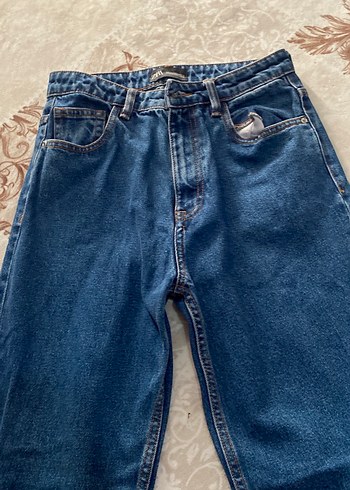 Kadın Mavi Bol Kesim Kot Pantolon - Görsel 3