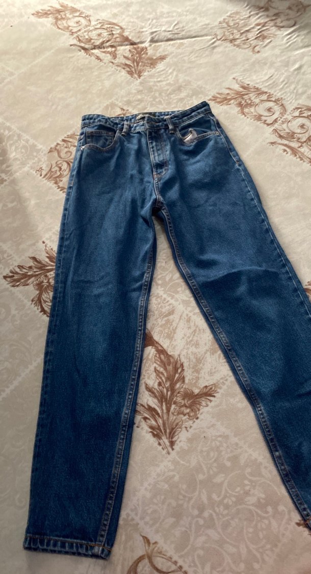 Kadın Mavi Bol Kesim Kot Pantolon - Görsel 2