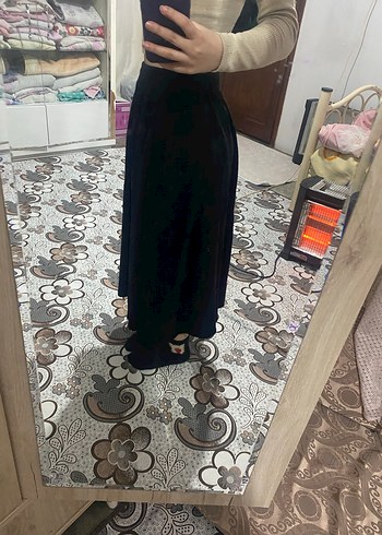 Kadın Siyah Midi Etek Rahat Kesim - Görsel 2