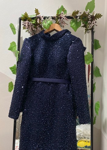 LACİVERT SATILIK ABİYE 1 kere kullanılmış - Görsel 2