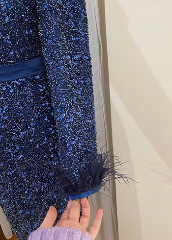 LACİVERT SATILIK KALEM ABİYE - Görsel 3