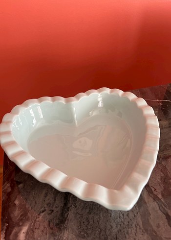Açık yeşil renk Kalp Şekilli Seramik Fırın Kalıbı - Görsel 2