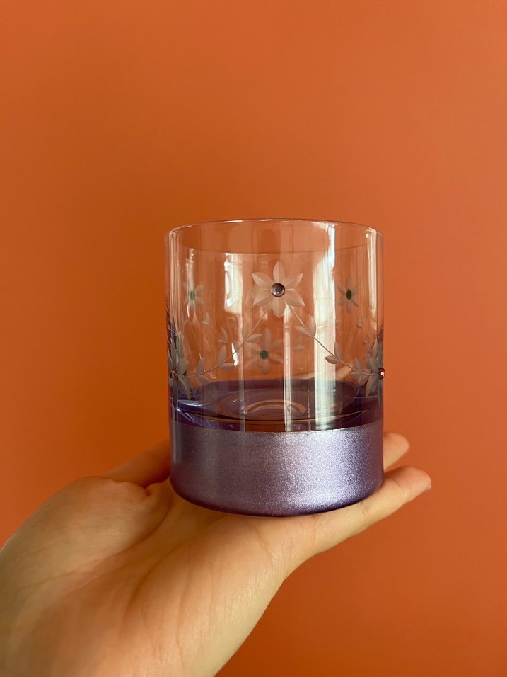 Mor Altlı Çiçek Desenli 5'li Bardak Seti - Görsel 3