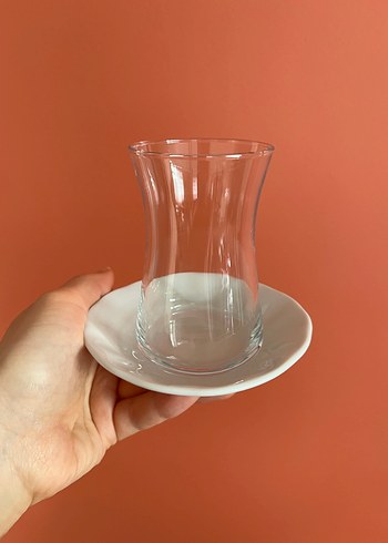 Beyaz Tabaklı 4'lü Çay Bardağı Takımı - Görsel 2