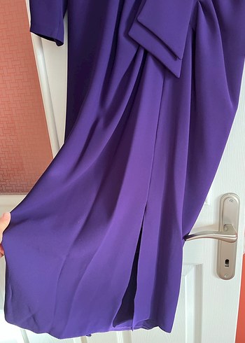 Mor Drapeli Kadın Uzun Elbise - Görsel 7